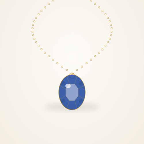 A Ceylon sapphire in a six-claw 14K gold setting on a fine cable chain